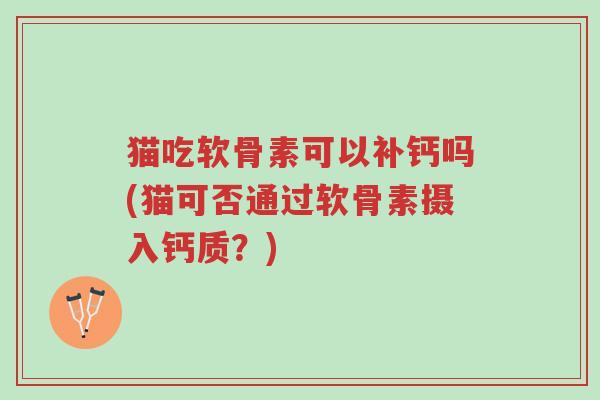 猫吃软骨素可以补钙吗(猫可否通过软骨素摄入钙质?)-第1张图片-超越 猫吃软骨素可以补钙吗(猫可否通过软骨素摄入钙质?)-第1张图片-超越
