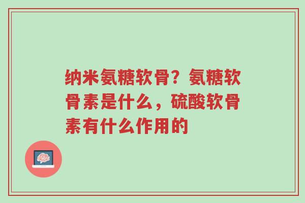 纳米氨糖软骨?氨糖软骨素是什么,硫酸软骨素有什么作用的-第1张图片-超越 纳米氨糖软骨?氨糖软骨素是什么,硫酸软骨素有什么作用的-第1张图片-超越
