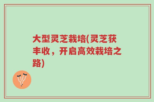 大型灵芝栽培(灵芝获丰收,开启高效栽培之路)-第1张图片-超越 大型灵芝栽培(灵芝获丰收,开启高效栽培之路)-第1张图片-超越