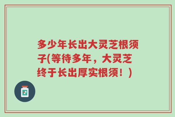 多少年长出大灵芝根须子(等待多年,大灵芝终于长出厚实根须!)-第1张图片-超越 多少年长出大灵芝根须子(等待多年,大灵芝终于长出厚实根须!)-第1张图片-超越