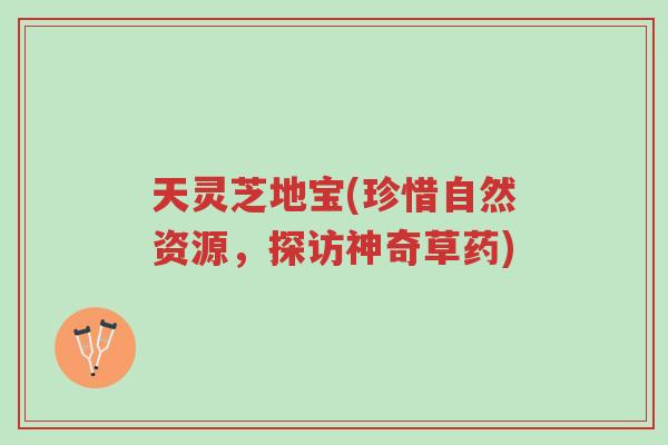 天灵芝地宝(珍惜自然资源,探访神奇草药)-第1张图片-超越 天灵芝地宝(珍惜自然资源,探访神奇草药)-第1张图片-超越
