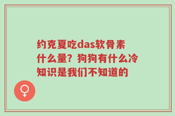 约克夏吃das软骨素什么量?狗狗有什么冷知识是我们不知道的-第1张图片-超越 约克夏吃das软骨素什么量?狗狗有什么冷知识是我们不知道的-第1张图片-超越