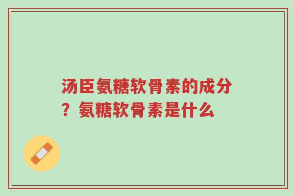 汤臣氨糖软骨素的成分?氨糖软骨素是什么-第1张图片-超越 汤臣氨糖软骨素的成分?氨糖软骨素是什么-第1张图片-超越