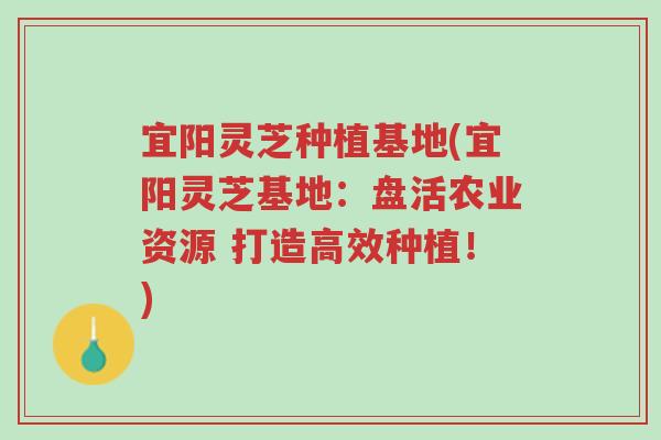 宜阳灵芝种植基地(宜阳灵芝基地:盘活农业资源 打造高效种植!)-第1张图片-超越 宜阳灵芝种植基地(宜阳灵芝基地:盘活农业资源 打造高效种植!)-第1张图片-超越