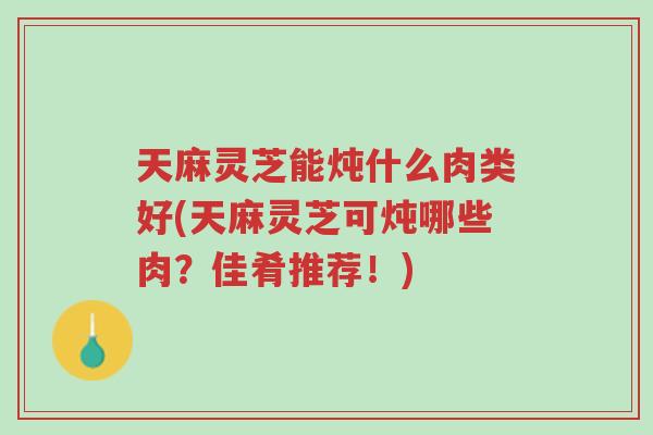 天麻灵芝能炖什么肉类好(天麻灵芝可炖哪些肉?佳肴推荐!)-第1张图片-超越 天麻灵芝能炖什么肉类好(天麻灵芝可炖哪些肉?佳肴推荐!)-第1张图片-超越
