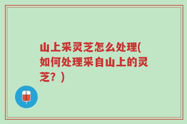 山上采灵芝怎么处理(如何处理采自山上的灵芝?)-第1张图片-超越 山上采灵芝怎么处理(如何处理采自山上的灵芝?)-第1张图片-超越