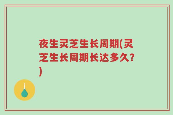 夜生灵芝生长周期(灵芝生长周期长达多久?)-第1张图片-超越 夜生灵芝生长周期(灵芝生长周期长达多久?)-第1张图片-超越
