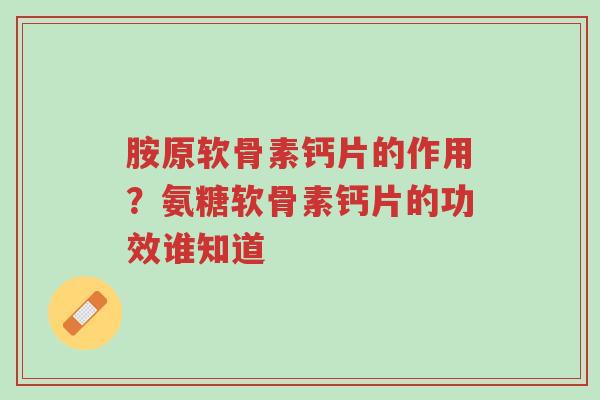 胺原软骨素钙片的作用?氨糖软骨素钙片的功效谁知道-第1张图片-超越 胺原软骨素钙片的作用?氨糖软骨素钙片的功效谁知道-第1张图片-超越