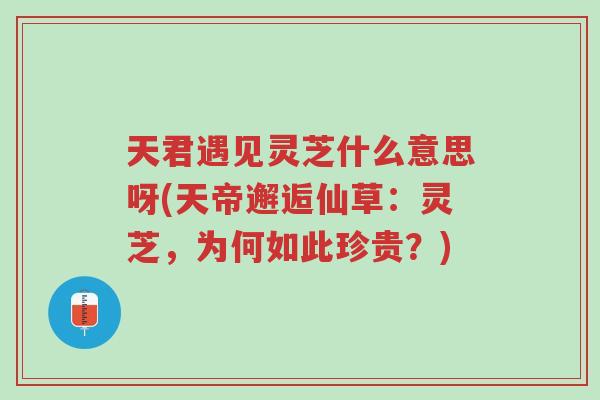 天君遇见灵芝什么意思呀(天帝邂逅仙草:灵芝,为何如此珍贵?)-第1张图片-超越 天君遇见灵芝什么意思呀(天帝邂逅仙草:灵芝,为何如此珍贵?)-第1张图片-超越