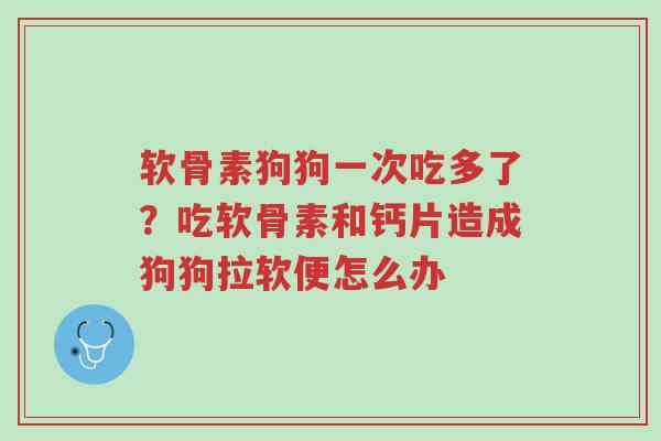 软骨素狗狗一次吃多了?吃软骨素和钙片造成狗狗拉软便怎么办-第1张图片-超越 软骨素狗狗一次吃多了?吃软骨素和钙片造成狗狗拉软便怎么办-第1张图片-超越