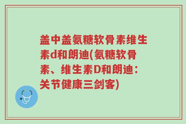 盖中盖氨糖软骨素维生素d和朗迪(氨糖软骨素、维生素D和朗迪:关节健康三剑客)-第1张图片-超越 盖中盖氨糖软骨素维生素d和朗迪(氨糖软骨素、维生素D和朗迪:关节健康三剑客)-第1张图片-超越