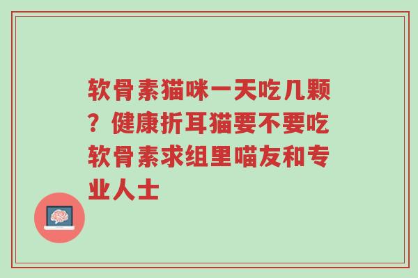软骨素猫咪一天吃几颗？健康折耳猫要不要吃软骨素求组里喵友和专业人士-第1张图片-超越