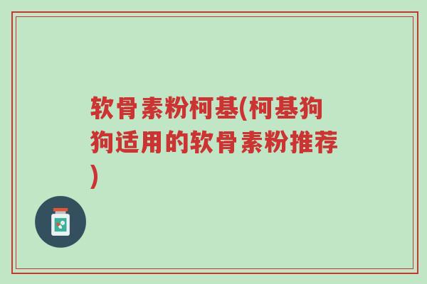 软骨素粉柯基(柯基狗狗适用的软骨素粉推荐)-第1张图片-超越 软骨素粉柯基(柯基狗狗适用的软骨素粉推荐)-第1张图片-超越