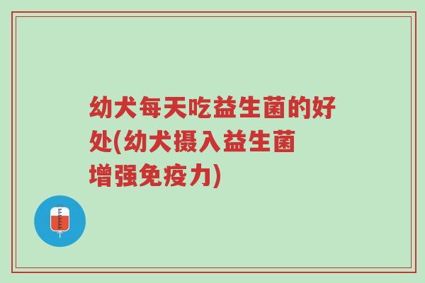 幼犬每天吃益生菌的好处(幼犬摄入益生菌 增强免疫力)-第1张图片-超越 幼犬每天吃益生菌的好处(幼犬摄入益生菌 增强免疫力)-第1张图片-超越