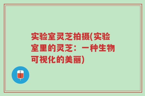 实验室灵芝拍摄(实验室里的灵芝:一种生物可视化的美丽)-第1张图片-超越 实验室灵芝拍摄(实验室里的灵芝:一种生物可视化的美丽)-第1张图片-超越