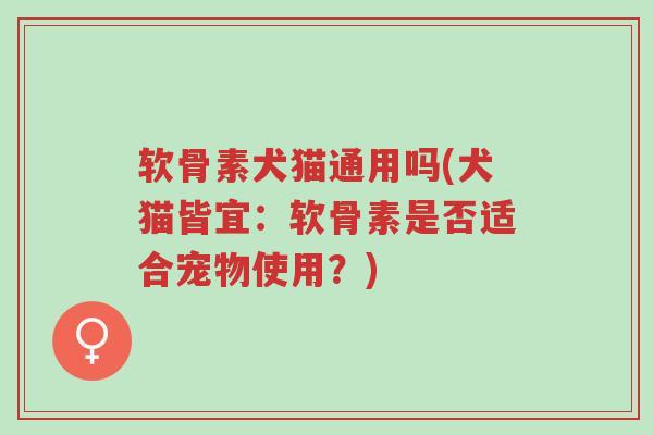 软骨素犬猫通用吗(犬猫皆宜:软骨素是否适合宠物使用?)-第1张图片-超越 软骨素犬猫通用吗(犬猫皆宜:软骨素是否适合宠物使用?)-第1张图片-超越
