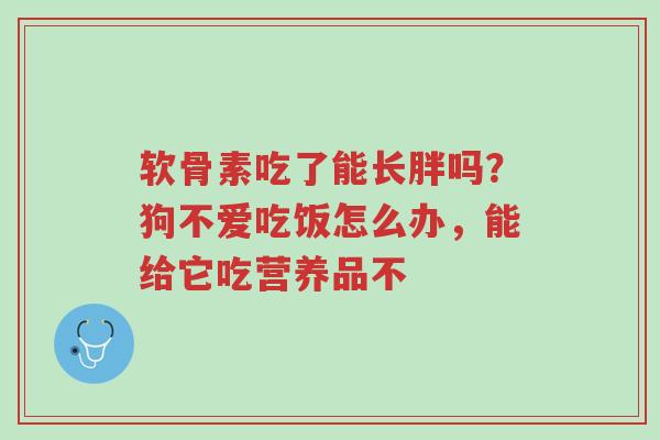软骨素吃了能长胖吗?狗不爱吃饭怎么办,能给它吃营养品不-第1张图片-超越 软骨素吃了能长胖吗?狗不爱吃饭怎么办,能给它吃营养品不-第1张图片-超越