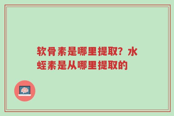 软骨素是哪里提取?水蛭素是从哪里提取的-第1张图片-超越 软骨素是哪里提取?水蛭素是从哪里提取的-第1张图片-超越