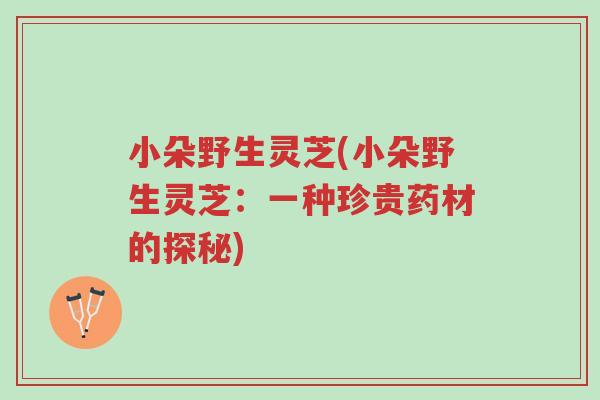 小朵野生灵芝(小朵野生灵芝:一种珍贵药材的探秘)-第1张图片-超越 小朵野生灵芝(小朵野生灵芝:一种珍贵药材的探秘)-第1张图片-超越