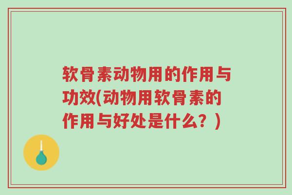 软骨素动物用的作用与功效(动物用软骨素的作用与好处是什么?)-第1张图片-超越 软骨素动物用的作用与功效(动物用软骨素的作用与好处是什么?)-第1张图片-超越