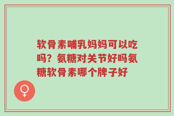 软骨素哺乳妈妈可以吃吗?氨糖对关节好吗氨糖软骨素哪个牌子好-第1张图片-超越 软骨素哺乳妈妈可以吃吗?氨糖对关节好吗氨糖软骨素哪个牌子好-第1张图片-超越