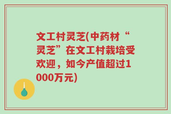 文工村灵芝(中药材“灵芝”在文工村栽培受欢迎,如今产值超过1000万元)-第1张图片-超越 文工村灵芝(中药材“灵芝”在文工村栽培受欢迎,如今产值超过1000万元)-第1张图片-超越