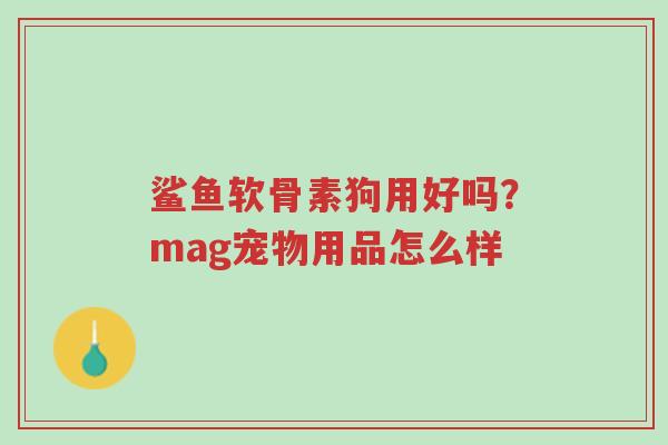 鲨鱼软骨素狗用好吗?mag宠物用品怎么样-第1张图片-超越 鲨鱼软骨素狗用好吗?mag宠物用品怎么样-第1张图片-超越