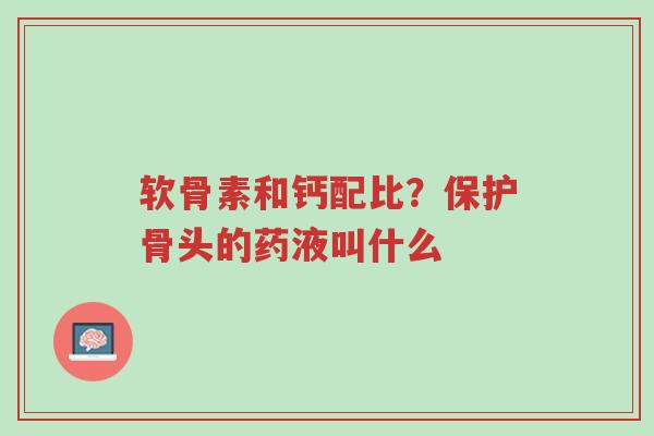软骨素和钙配比?保护骨头的药液叫什么-第1张图片-超越 软骨素和钙配比?保护骨头的药液叫什么-第1张图片-超越