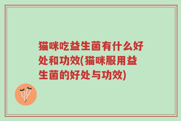 猫咪吃益生菌有什么好处和功效(猫咪服用益生菌的好处与功效)-第1张图片-超越 猫咪吃益生菌有什么好处和功效(猫咪服用益生菌的好处与功效)-第1张图片-超越