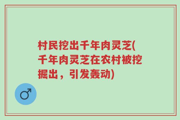 村民挖出千年肉灵芝(千年肉灵芝在农村被挖掘出，引发轰动)-第1张图片-超越