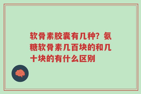 软骨素胶囊有几种?氨糖软骨素几百块的和几十块的有什么区别-第1张图片-超越 软骨素胶囊有几种?氨糖软骨素几百块的和几十块的有什么区别-第1张图片-超越