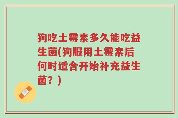 狗吃土霉素多久能吃益生菌(狗服用土霉素后何时适合开始补充益生菌？)-第1张图片-超越