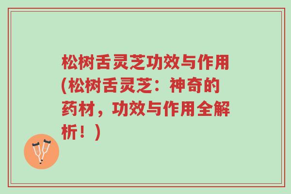 松树舌灵芝功效与作用(松树舌灵芝:神奇的药材,功效与作用全解析!)-第1张图片-超越 松树舌灵芝功效与作用(松树舌灵芝:神奇的药材,功效与作用全解析!)-第1张图片-超越
