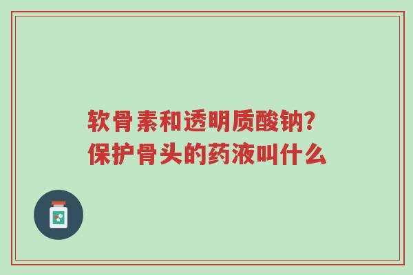 软骨素和透明质酸钠?保护骨头的药液叫什么-第1张图片-超越 软骨素和透明质酸钠?保护骨头的药液叫什么-第1张图片-超越