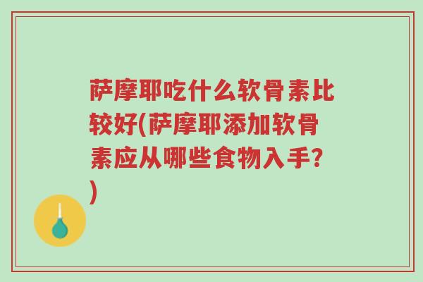 萨摩耶吃什么软骨素比较好(萨摩耶添加软骨素应从哪些食物入手?)-第1张图片-超越 萨摩耶吃什么软骨素比较好(萨摩耶添加软骨素应从哪些食物入手?)-第1张图片-超越