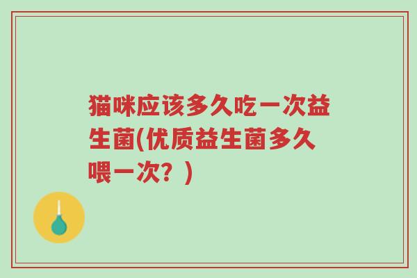猫咪应该多久吃一次益生菌(优质益生菌多久喂一次?)-第1张图片-超越 猫咪应该多久吃一次益生菌(优质益生菌多久喂一次?)-第1张图片-超越