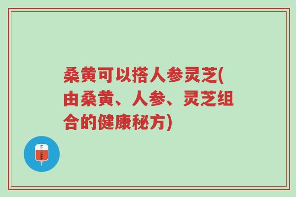 桑黄可以搭人参灵芝(由桑黄、人参、灵芝组合的健康秘方)-第1张图片-超越 桑黄可以搭人参灵芝(由桑黄、人参、灵芝组合的健康秘方)-第1张图片-超越