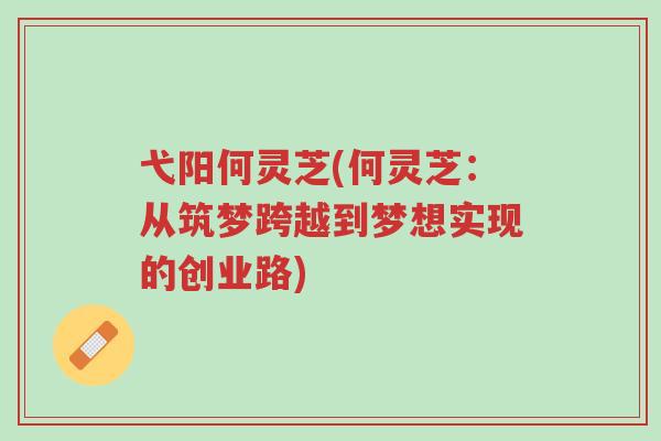 弋阳何灵芝(何灵芝：从筑梦跨越到梦想实现的创业路)-第1张图片-超越