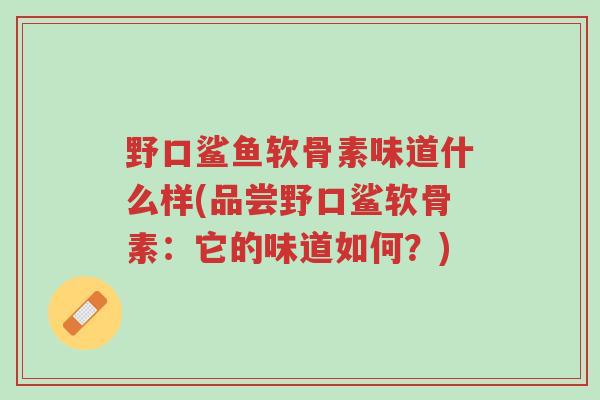 野口鲨鱼软骨素味道什么样(品尝野口鲨软骨素:它的味道如何?)-第1张图片-超越 野口鲨鱼软骨素味道什么样(品尝野口鲨软骨素:它的味道如何?)-第1张图片-超越
