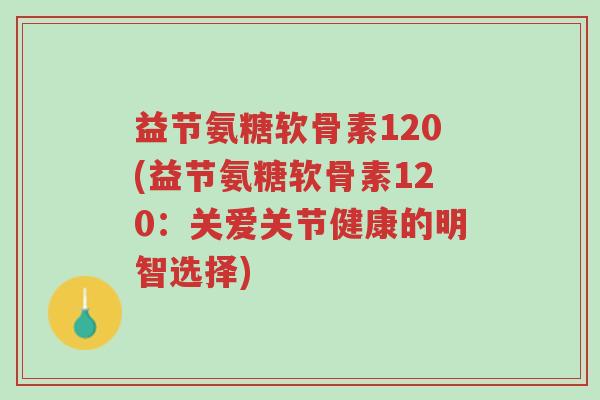 益节氨糖软骨素120(益节氨糖软骨素120：关爱关节健康的明智选择)-第1张图片-超越