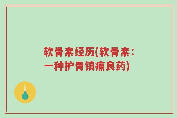 软骨素经历(软骨素:一种护骨镇痛良药)-第1张图片-超越 软骨素经历(软骨素:一种护骨镇痛良药)-第1张图片-超越