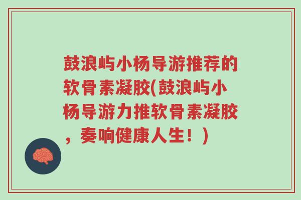 鼓浪屿小杨导游推荐的软骨素凝胶(鼓浪屿小杨导游力推软骨素凝胶,奏响健康人生!)-第1张图片-超越 鼓浪屿小杨导游推荐的软骨素凝胶(鼓浪屿小杨导游力推软骨素凝胶,奏响健康人生!)-第1张图片-超越