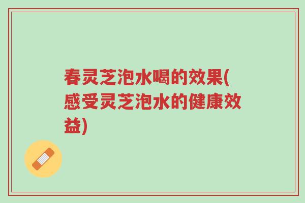 春灵芝泡水喝的效果(感受灵芝泡水的健康效益)-第1张图片-超越 春灵芝泡水喝的效果(感受灵芝泡水的健康效益)-第1张图片-超越