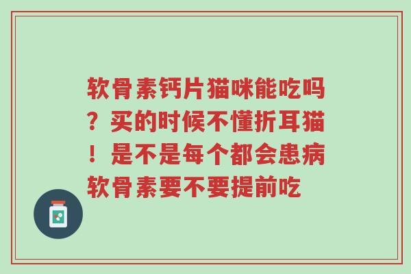 软骨素钙片猫咪能吃吗？买的时候不懂折耳猫！是不是每个都会患病软骨素要不要提前吃-第1张图片-超越