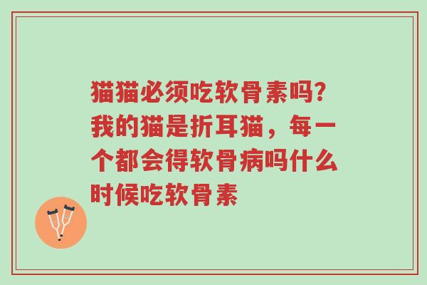 猫猫必须吃软骨素吗?我的猫是折耳猫,每一个都会得软骨病吗什么时候吃软骨素-第1张图片-超越 猫猫必须吃软骨素吗?我的猫是折耳猫,每一个都会得软骨病吗什么时候吃软骨素-第1张图片-超越