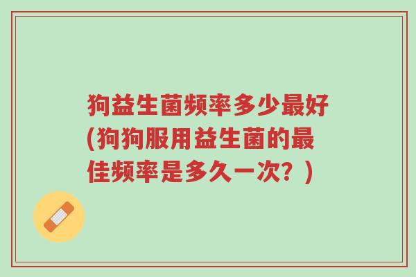 狗益生菌频率多少最好(狗狗服用益生菌的最佳频率是多久一次?)-第1张图片-超越 狗益生菌频率多少最好(狗狗服用益生菌的最佳频率是多久一次?)-第1张图片-超越
