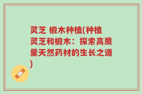 灵芝 椴木种植(种植灵芝和椴木:探索高质量天然药材的生长之道)-第1张图片-超越 灵芝 椴木种植(种植灵芝和椴木:探索高质量天然药材的生长之道)-第1张图片-超越