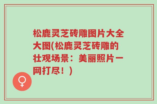 松鹿灵芝砖雕图片大全大图(松鹿灵芝砖雕的壮观场景:美丽照片一网打尽!)-第1张图片-超越 松鹿灵芝砖雕图片大全大图(松鹿灵芝砖雕的壮观场景:美丽照片一网打尽!)-第1张图片-超越