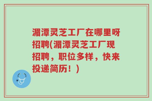 湄潭灵芝工厂在哪里呀招聘(湄潭灵芝工厂现招聘,职位多样,快来投递简历!)-第1张图片-超越 湄潭灵芝工厂在哪里呀招聘(湄潭灵芝工厂现招聘,职位多样,快来投递简历!)-第1张图片-超越