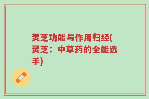 灵芝功能与作用归经(灵芝:中草药的全能选手)-第1张图片-超越 灵芝功能与作用归经(灵芝:中草药的全能选手)-第1张图片-超越